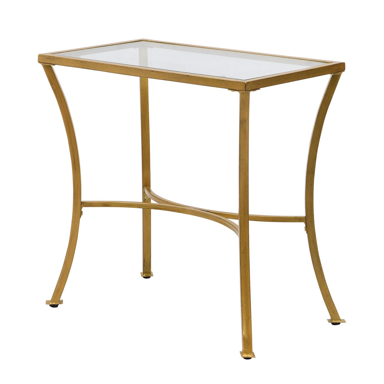 Contemporary Home Living 24" Antique Gold Rectangular Accent Table